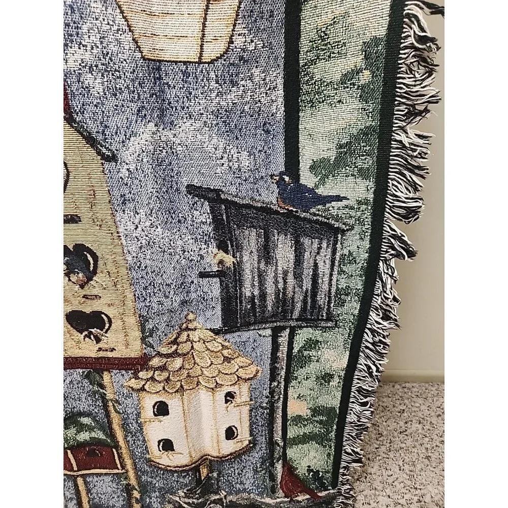 VINTAGE‎ BIRDHOUSES Throw Blanket 63x46